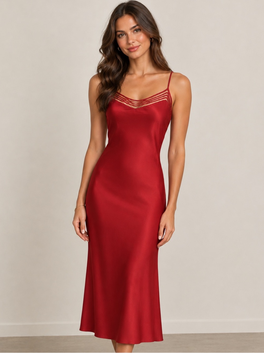 Vintage Victoria’s Secret Y2K 100% Silk Red Long Nightgown Dress Slip Size small